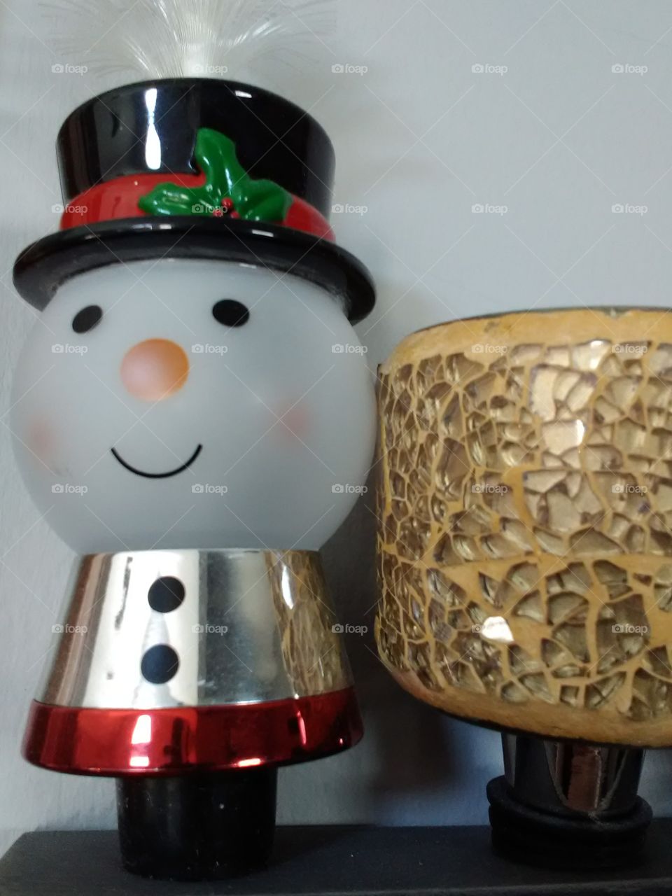 Snowman,  candle,  glass