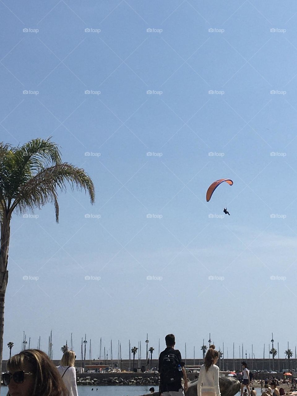 Paragliding near beach