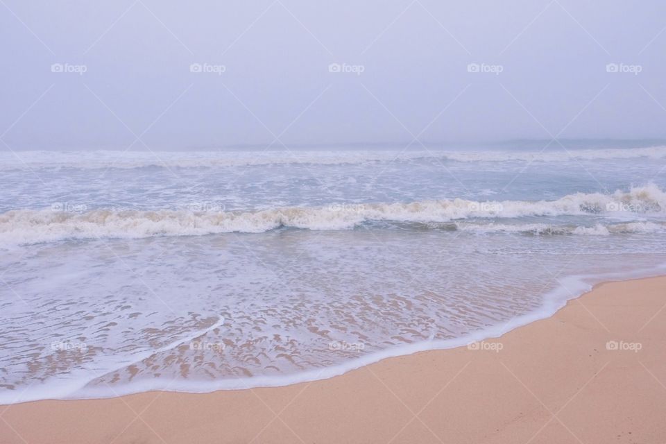 Waves On A Beach, Oceanside Photography, Beach Photo, Daylight On The Beach, Calming Ocean Waves Lapping Up Onto The Beach 