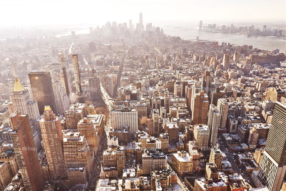 Aerial view of New York City from Empire State Building