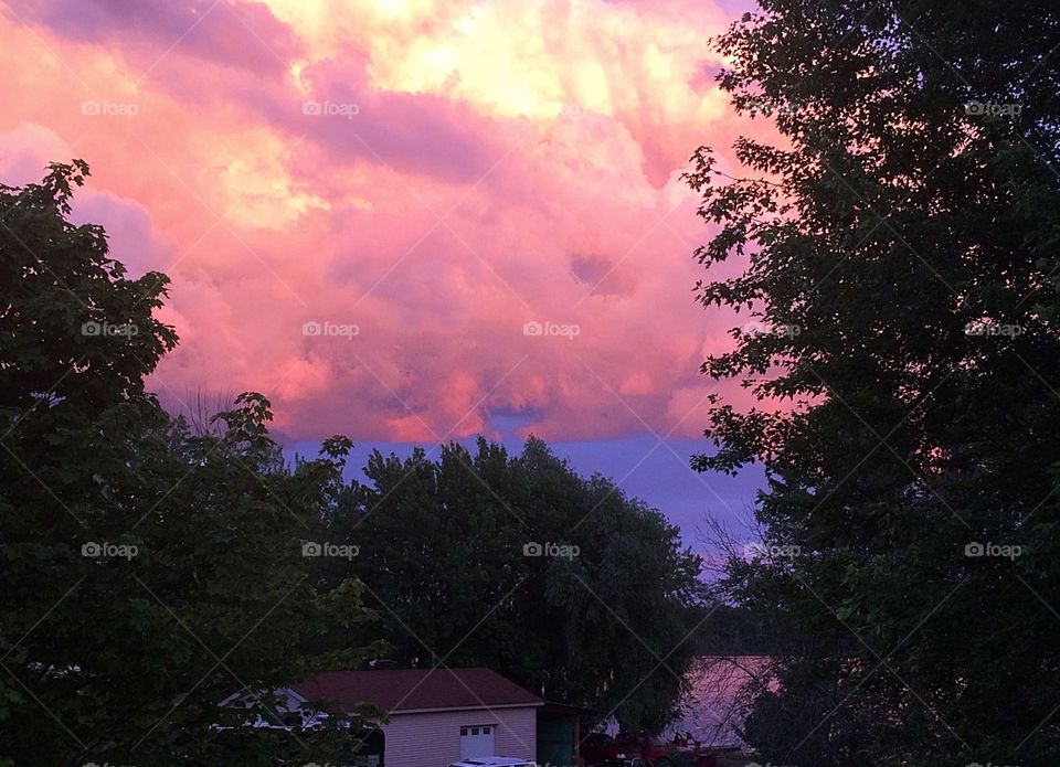 Colourful sunset clouds 