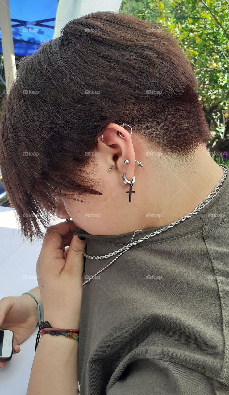 perfil con accesorios