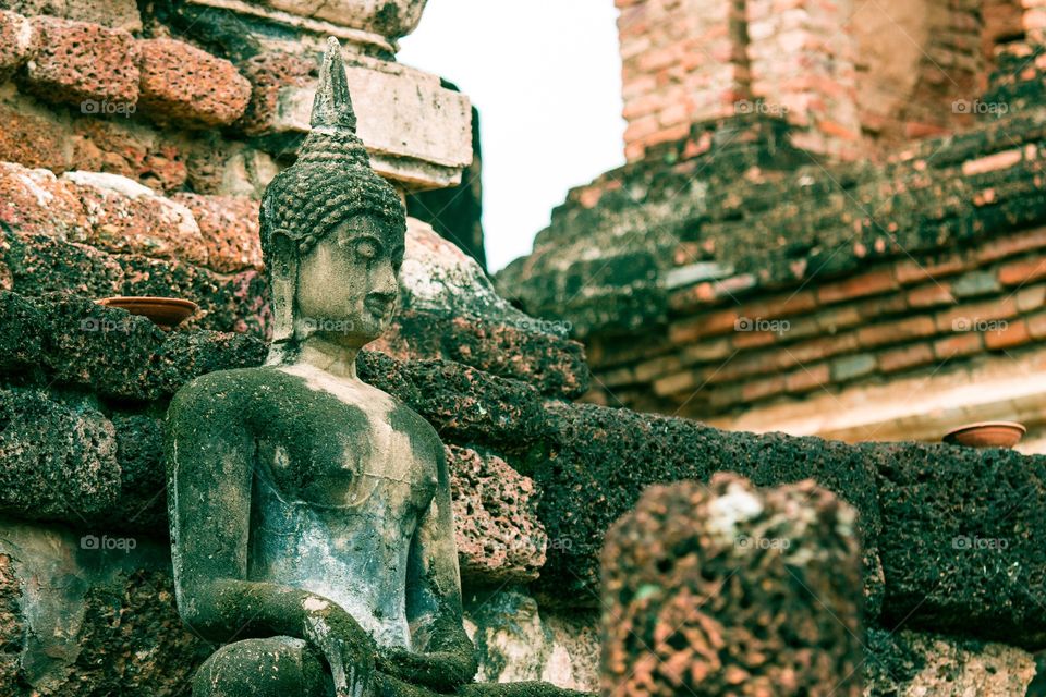 A buddha statue in a Buddhist temple, Sukhothai, Thailand