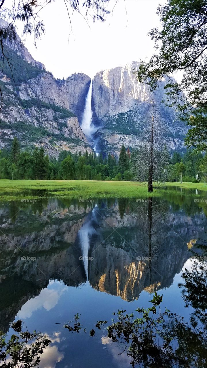 Mountain lake reflection