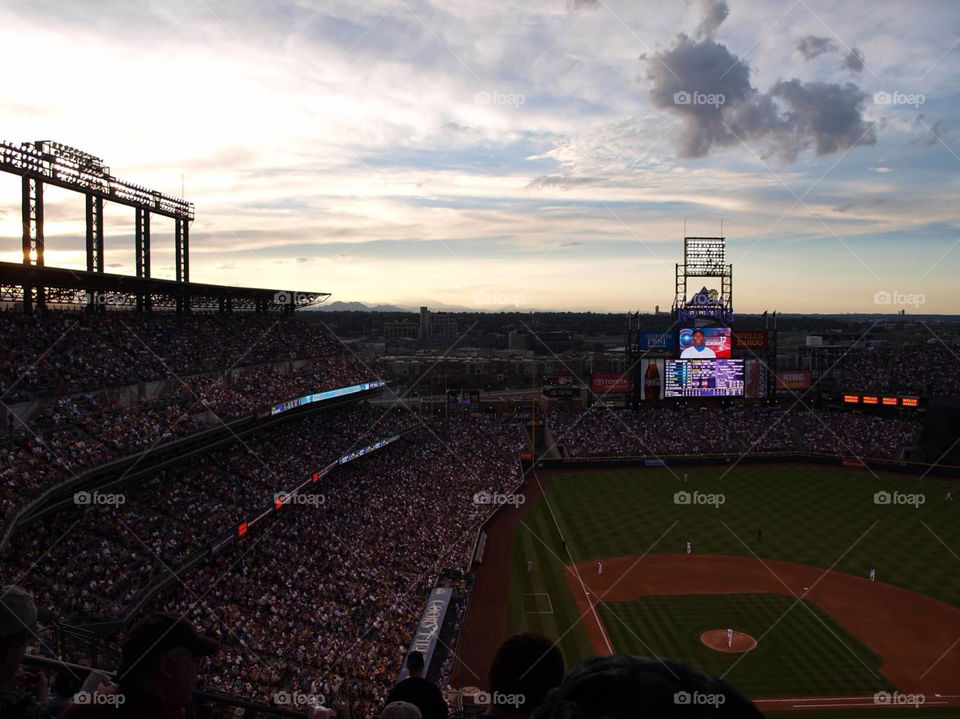 sunset baseball rockies coors field by ezdrossi
