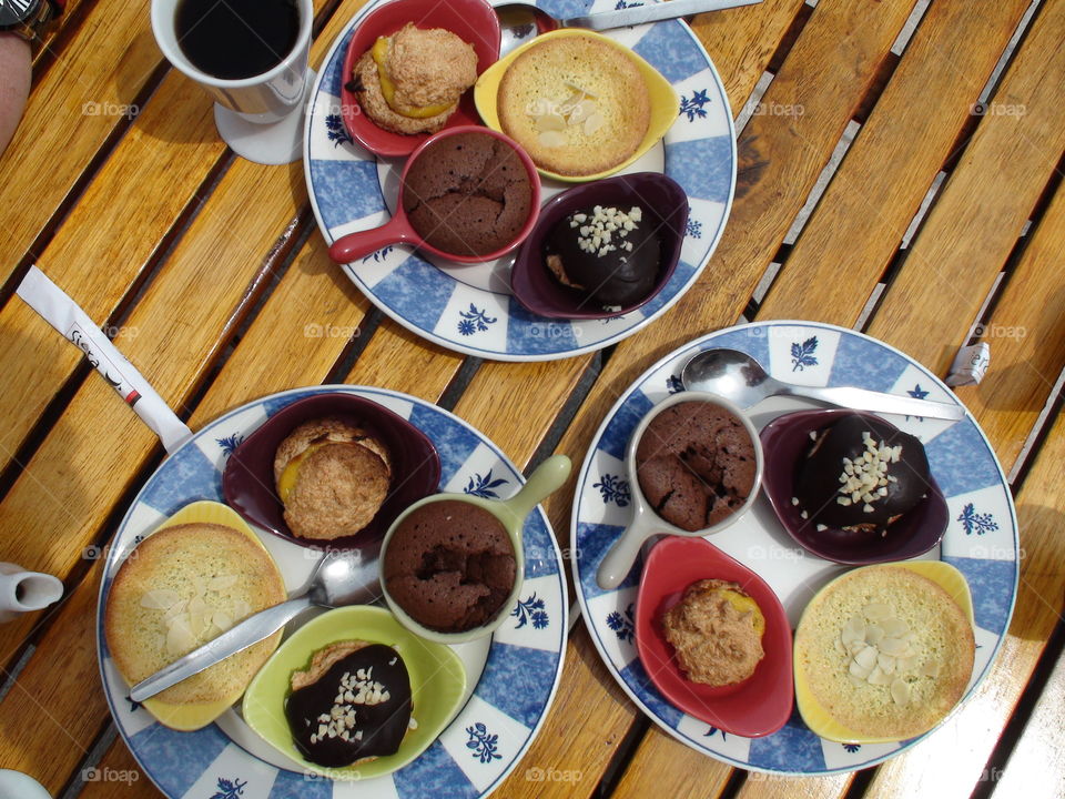 High angle view of sweet food