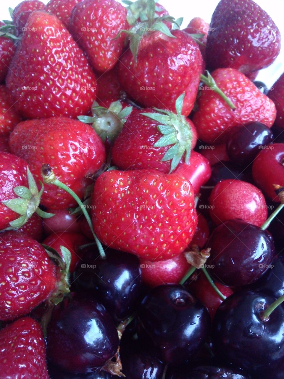 Strawberries and cherries