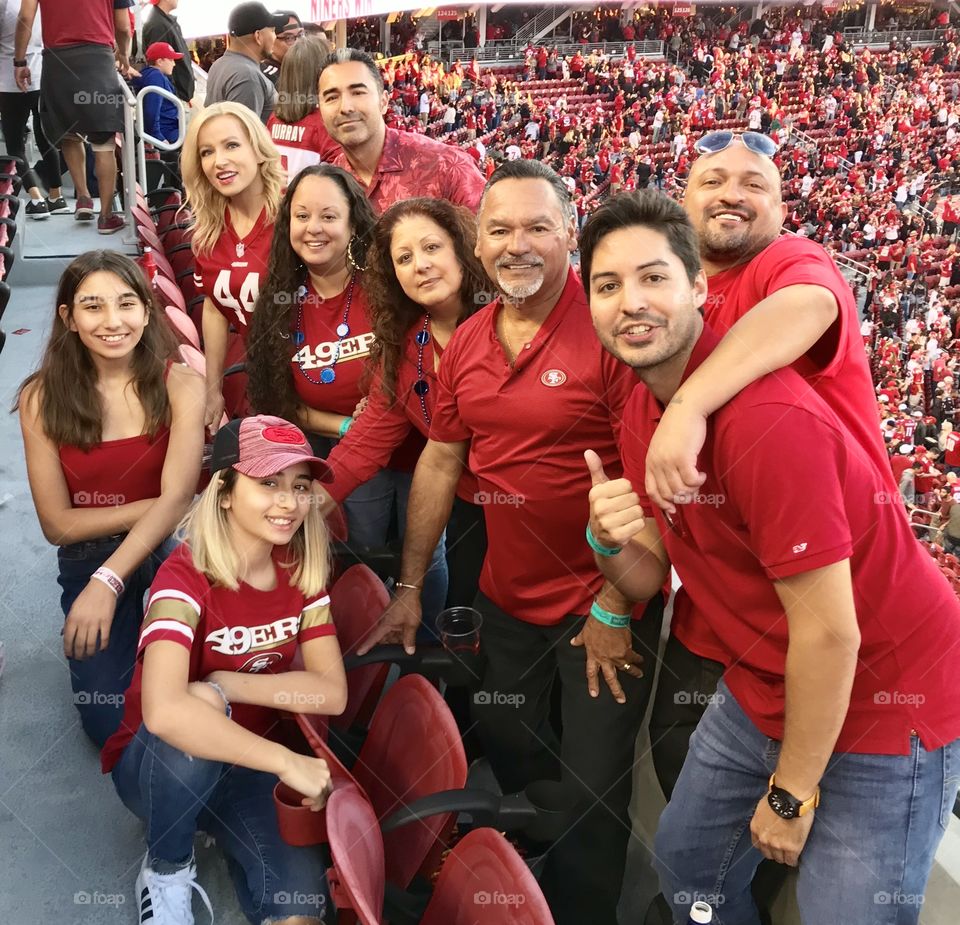Hubby’s family and I at the 49er’s gams. 