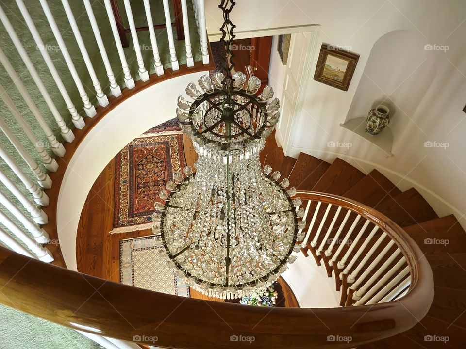 The spiraling staircase and chandelier at my grandparents house in Millville, NJ