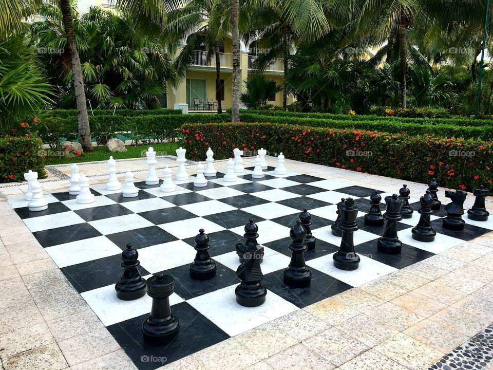 Giant chess board in Tulum, Mexico