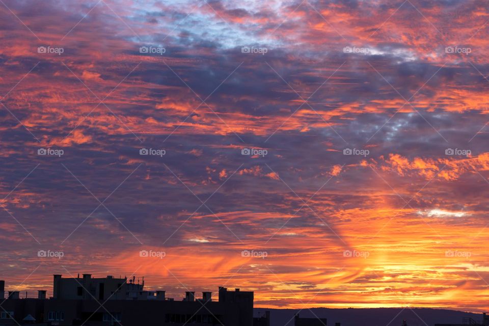 Sunset in magenta colors