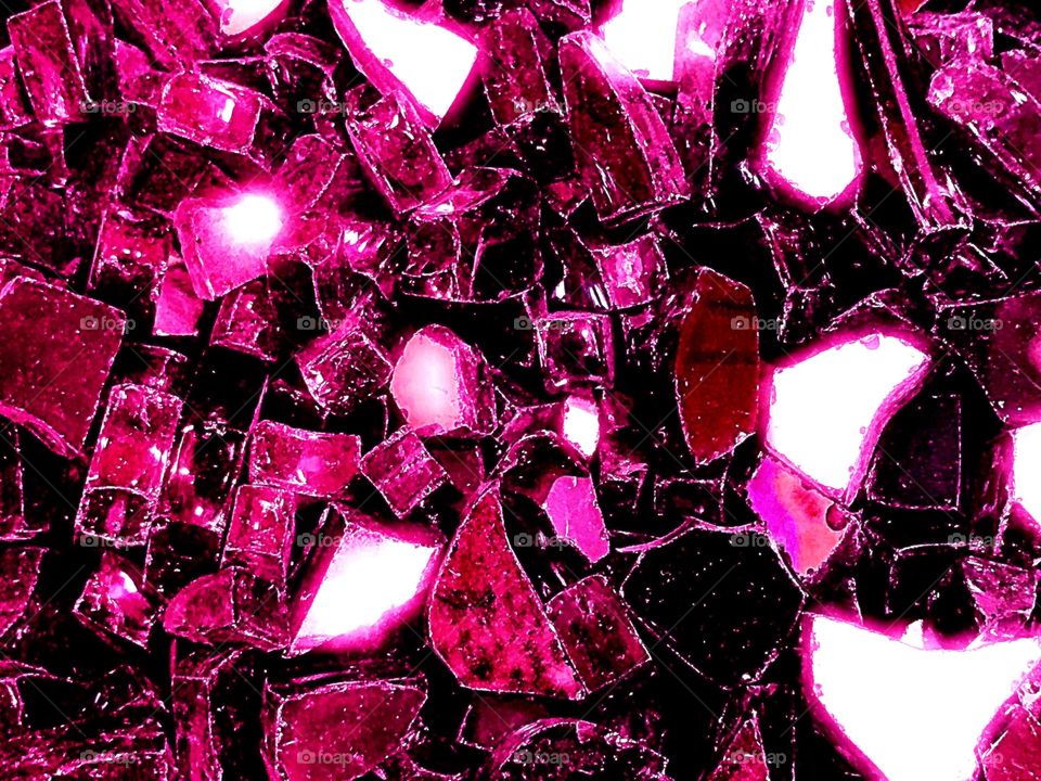 Shattered pink glass