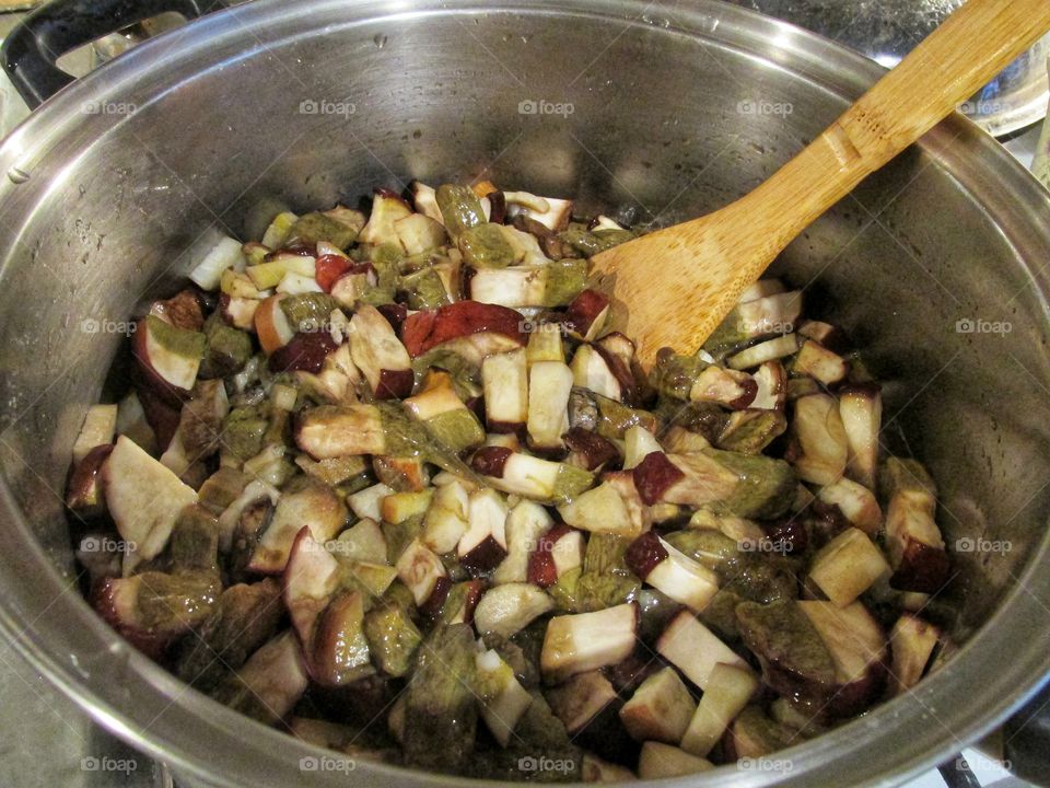 cooking pickled mushrooms. mushrooms from the forest. preparations for the winter