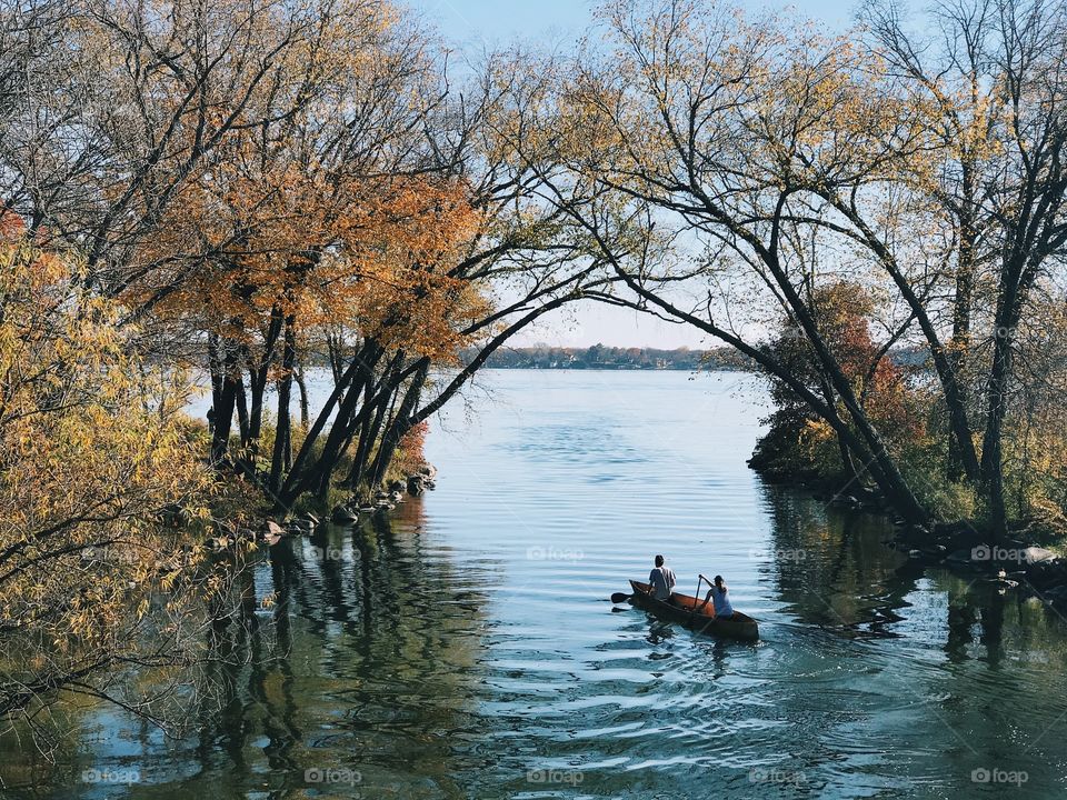 canoe on lake monona