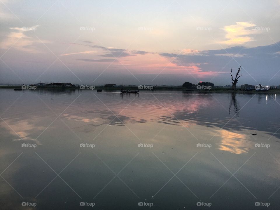 Sunset in Mandalay, Myanmar. 