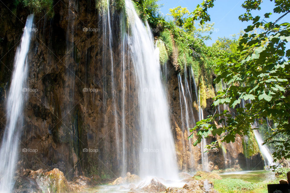 Scenic view of a waterfall