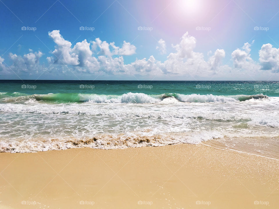 Seascape during the summer sunny day 