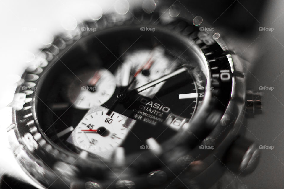 macri close up of Casio Chronograph watch