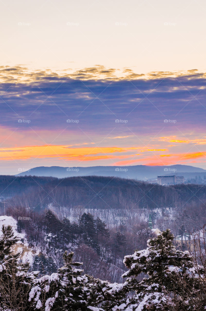 Nature landscape during sunset