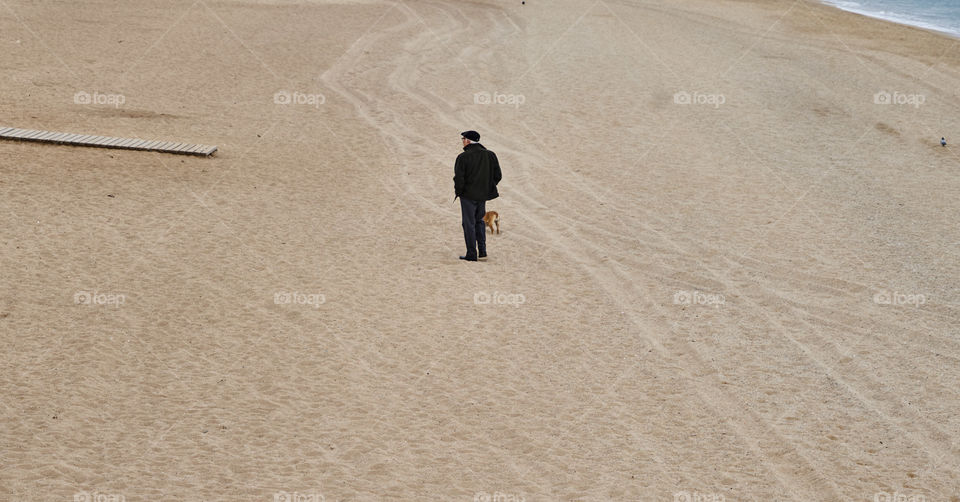 Elderly man with dog