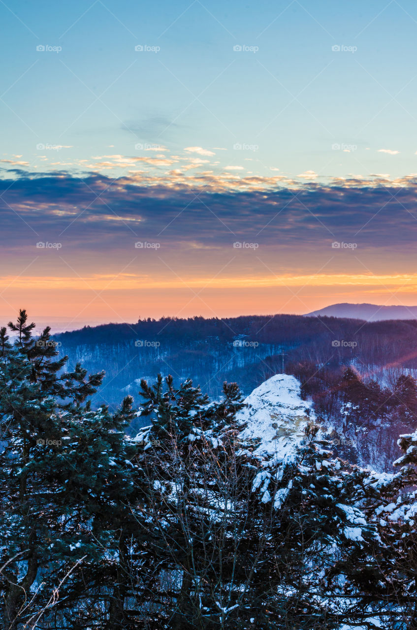 Nature landscape during sunset