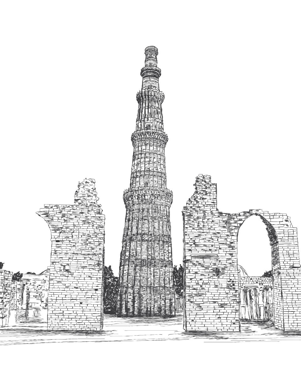 Qutub Minar detailed illustration