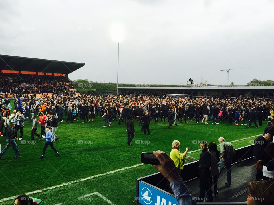 Pitch invasion at a football match