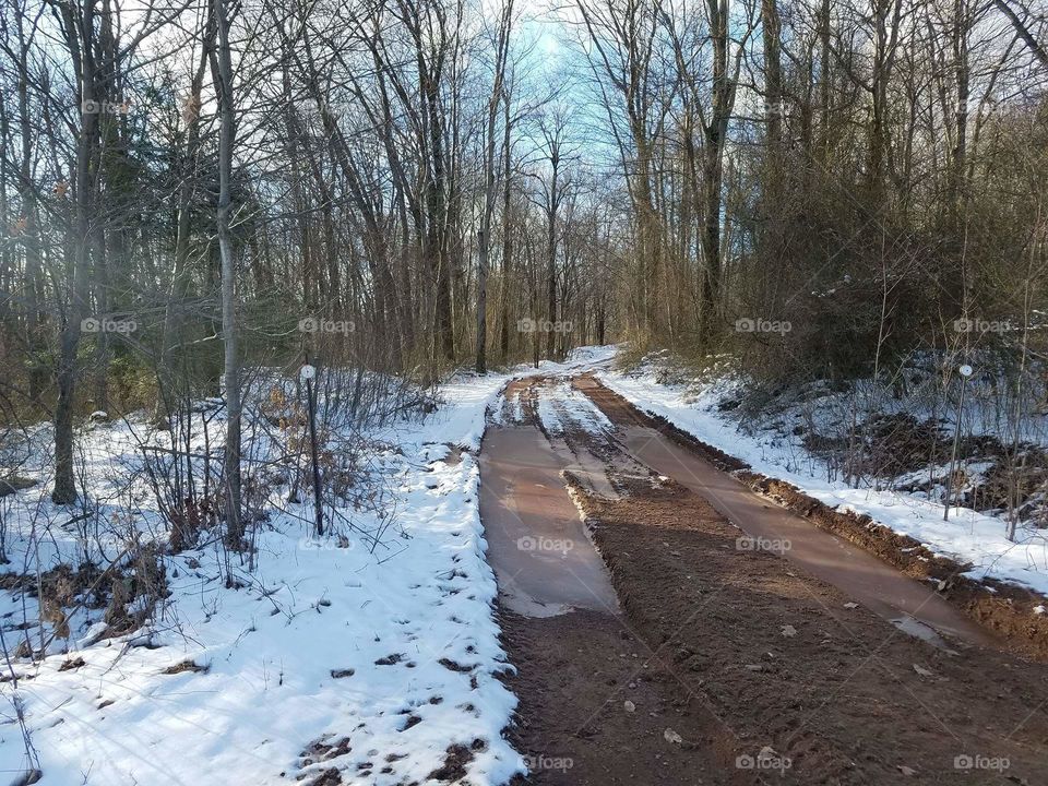 Winter dirt road