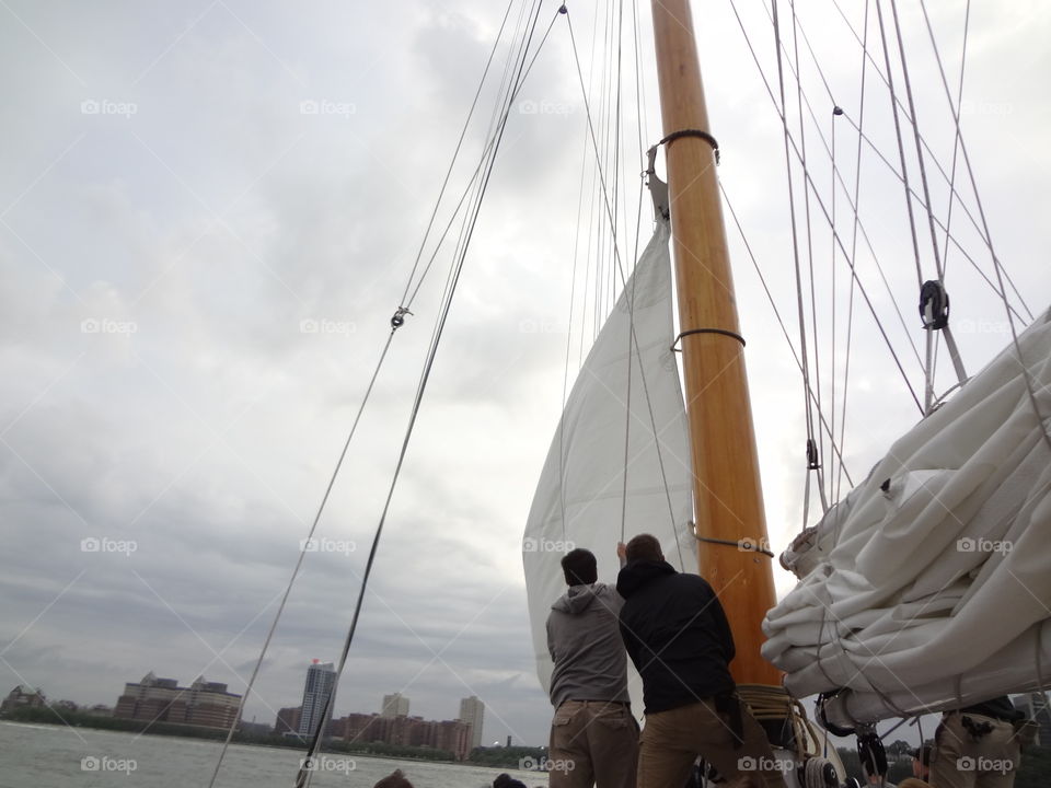 Sailing in NYC. Sailing in the Hudson river