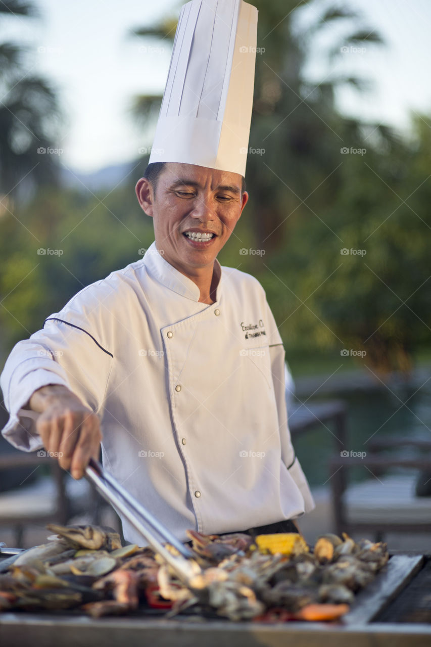 chef cooking at BBQ