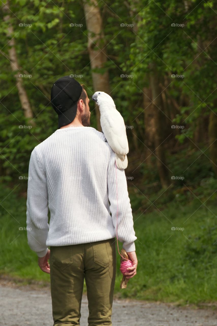 Man and his parrot