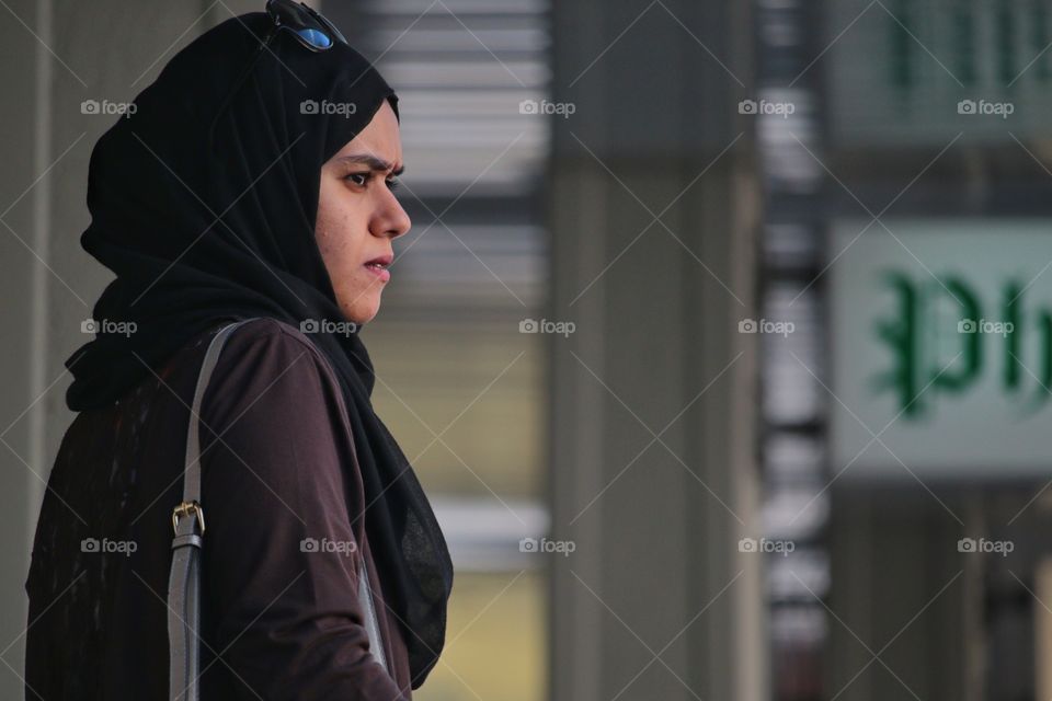 Hijab. Muslim young girl wearing hijab.