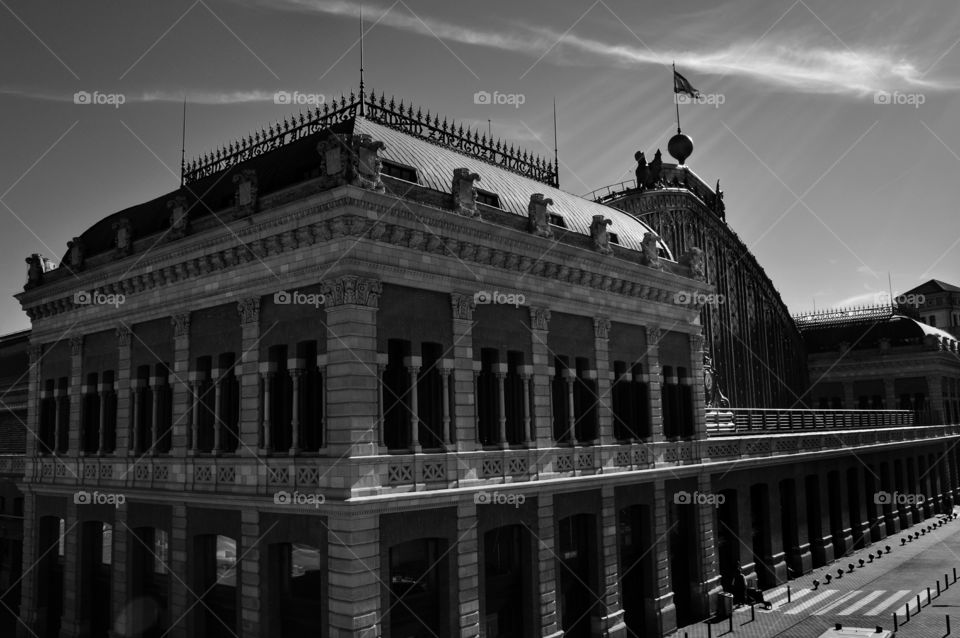 Atocha railway station. Façade of Atocha railway station, Madrid, Spain.