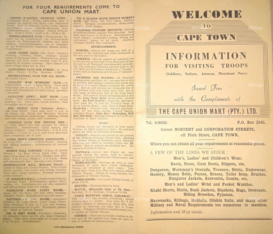 I found this amongst my literature, a Bible was given to me that belonged to a very important historical figure. I'm trying to date this advertisement, any help would be appreciated this is page 1 of 2. Our currency on the add is the South African £.