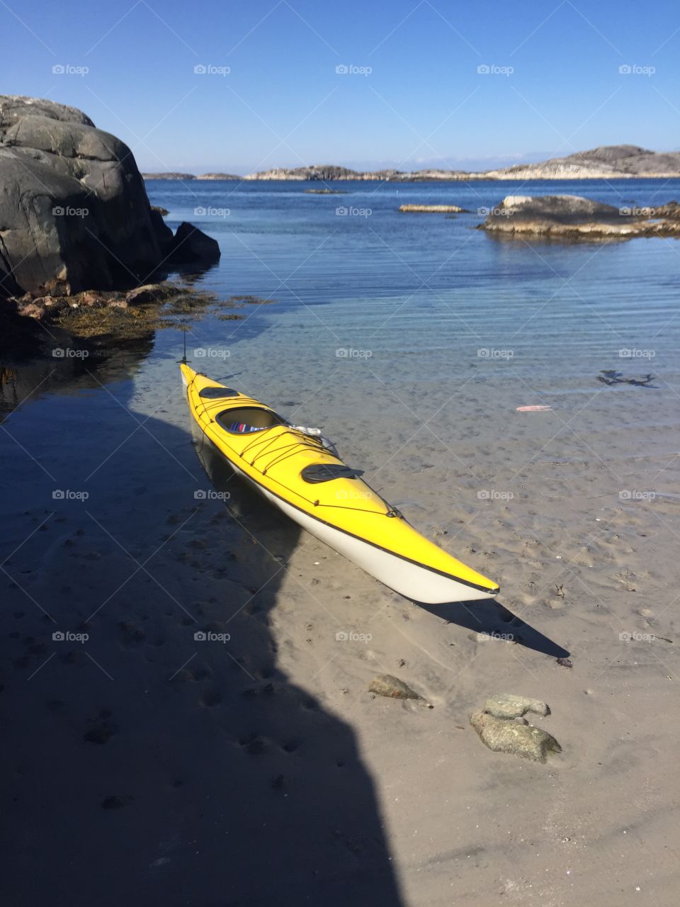 Kayak on sandy beach