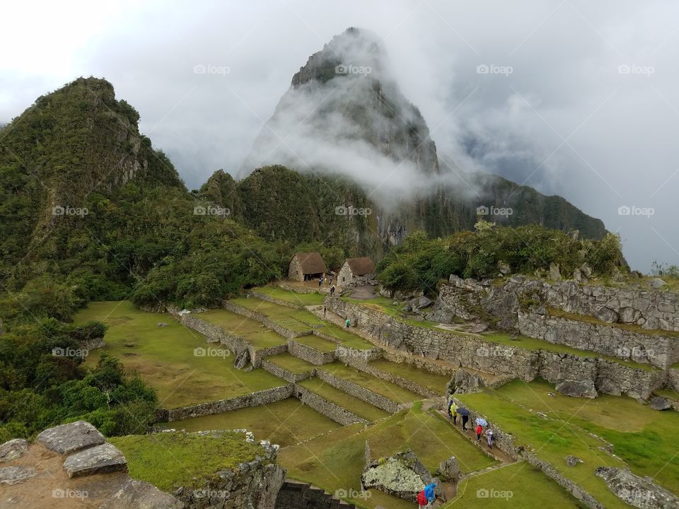 Machu Picchu Peru on a rainy day