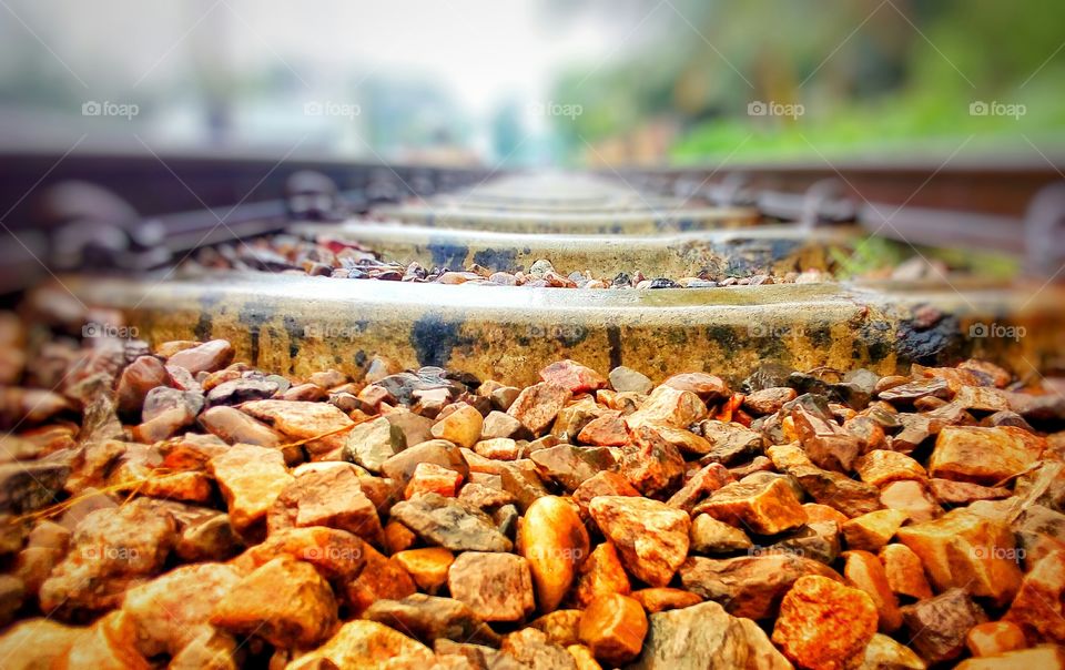 Railway and stone