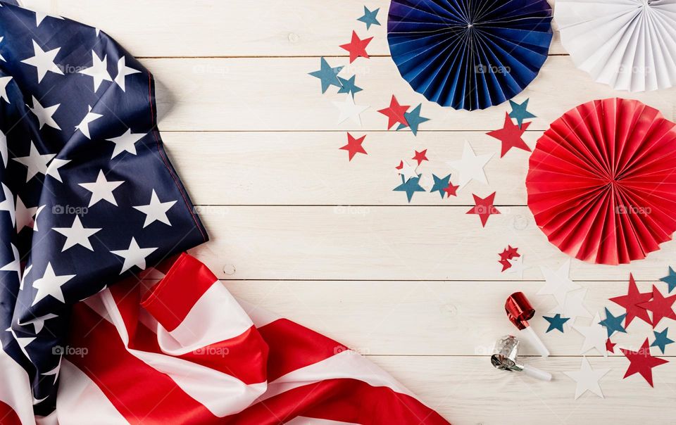 woman holding USA flag