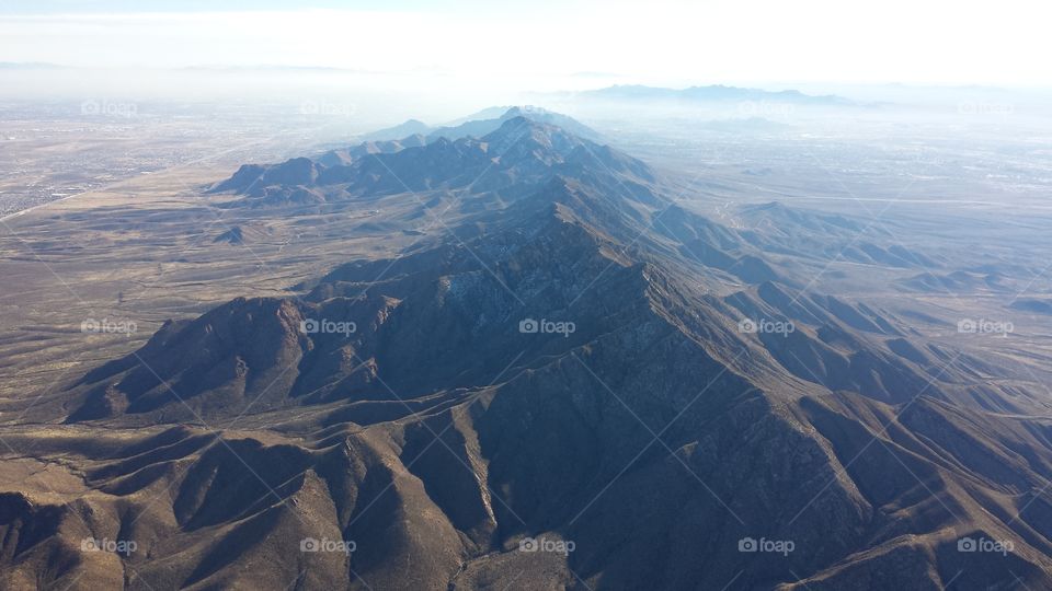 Franklin Mountains. The Franklin Mountains north of El Paso, from an airplane looking south towards Mexico
