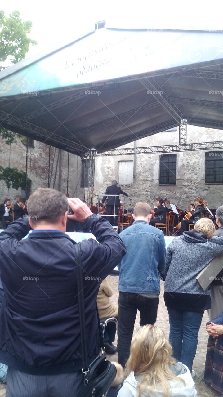 The concert of classical music in Vyborg's castle.