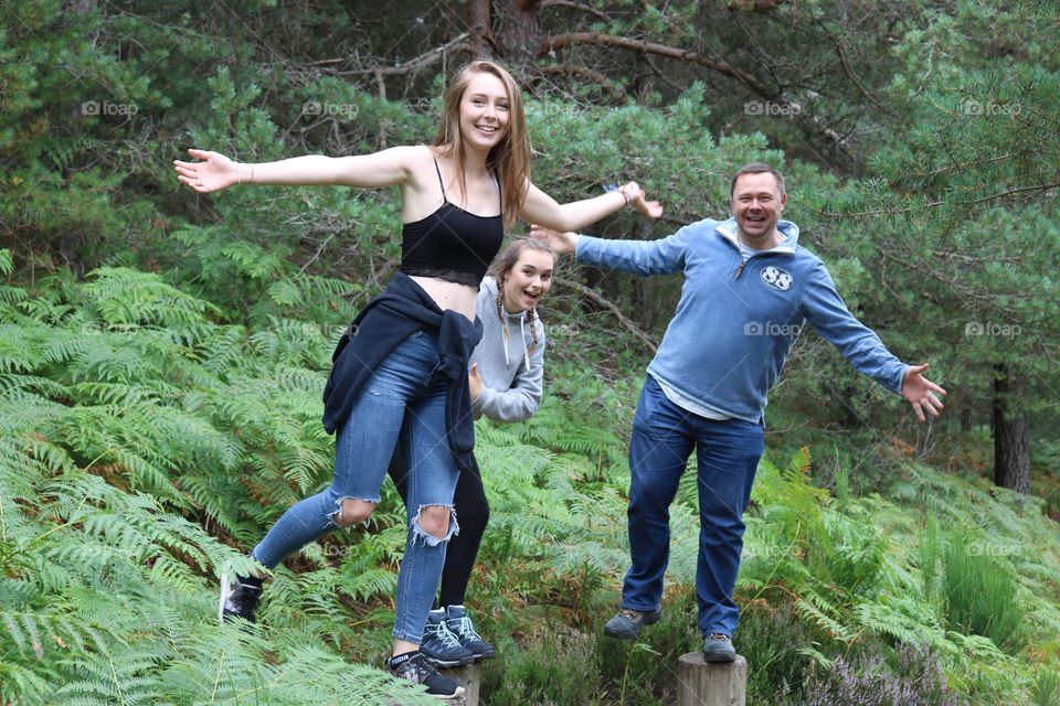 Family in the forest 