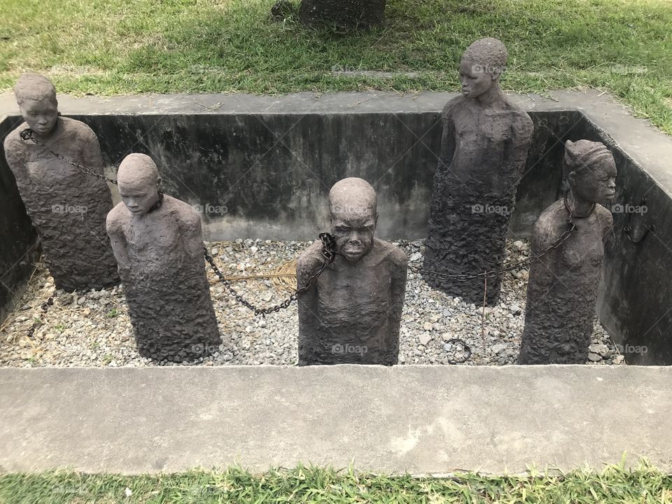 Slave statue at the Slave Museum Zanzibar 