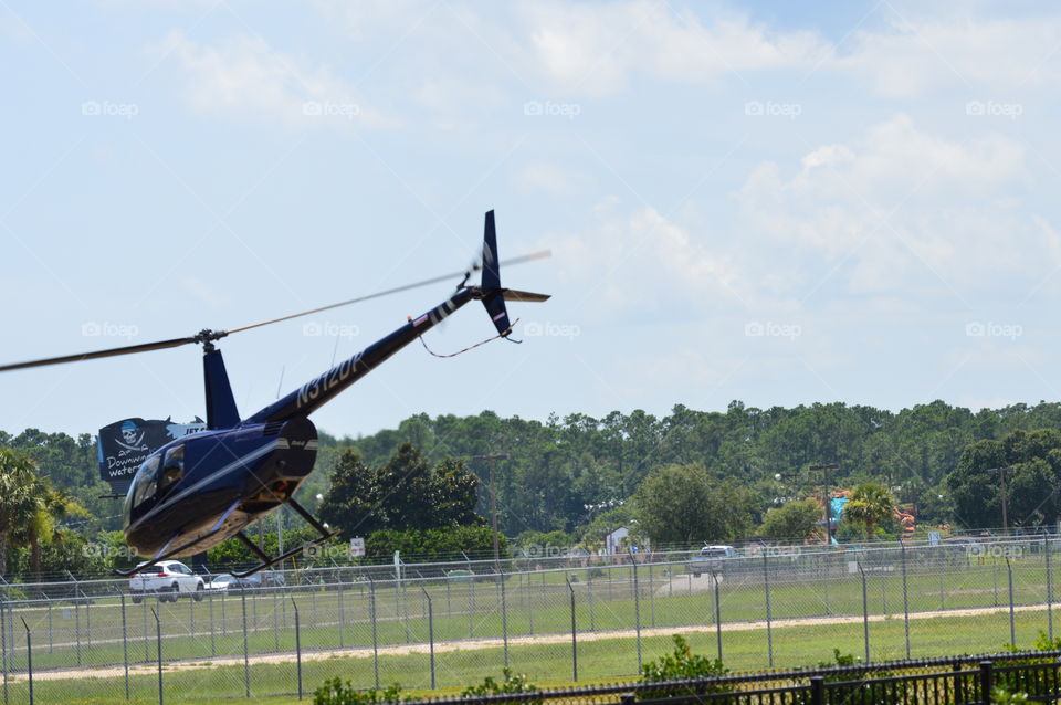 Helicopter taking off