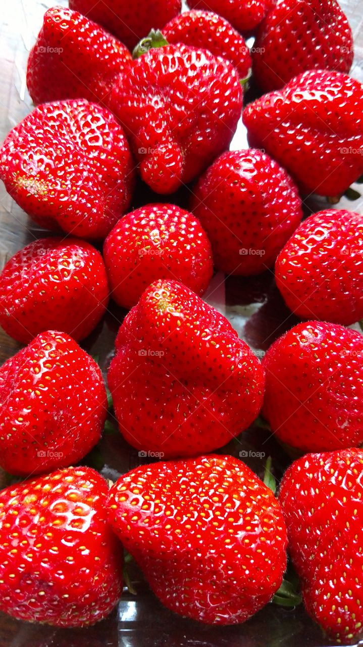 Fresh strawberries.