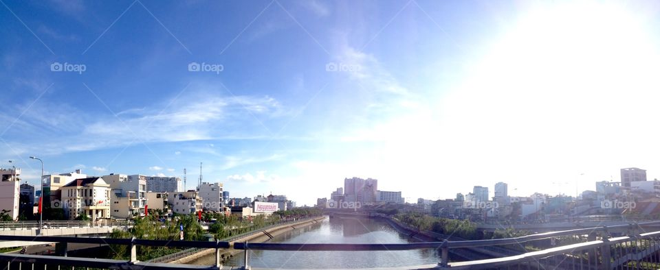 Panorama View. Saigon in [Pano]rama series 

Bridge view from District 4, Saigon, Vietnam