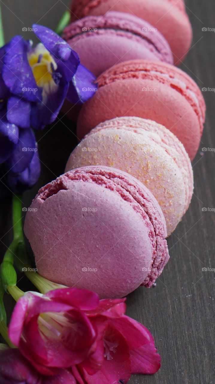 Close-up of macaroons