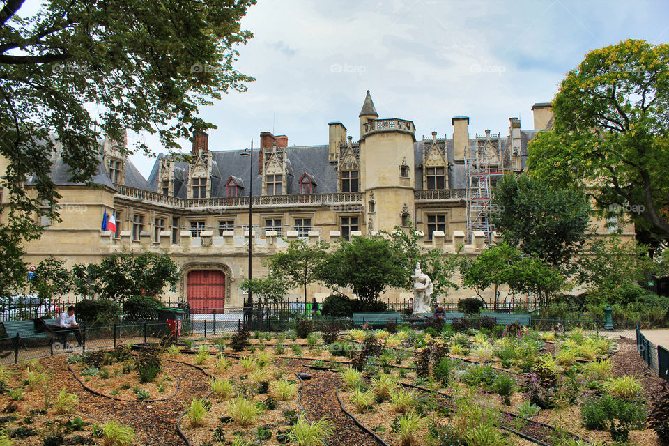 view of garden in paris france
