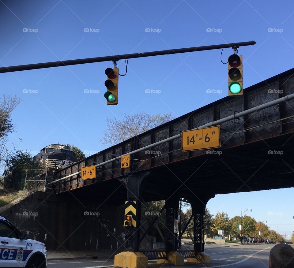 Downtown, early on a November morning. It was beautiful that day, but very cold. This was our rout for a 5K race. 