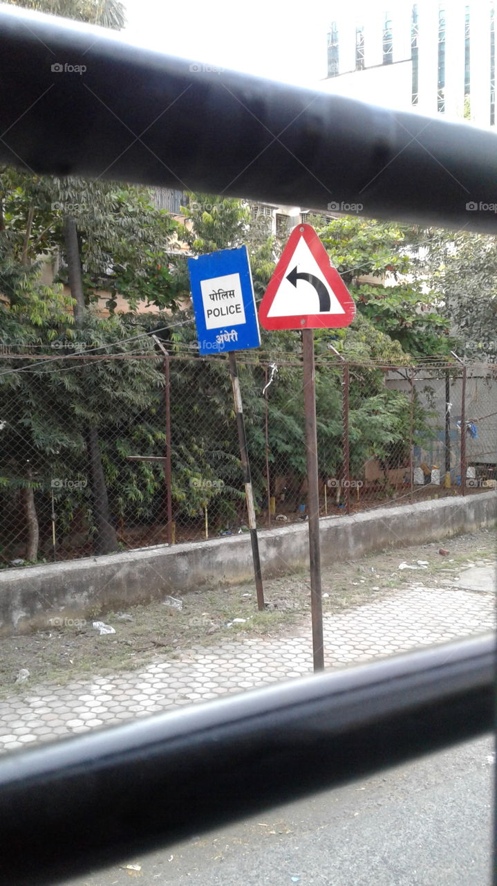 Road safety sign.