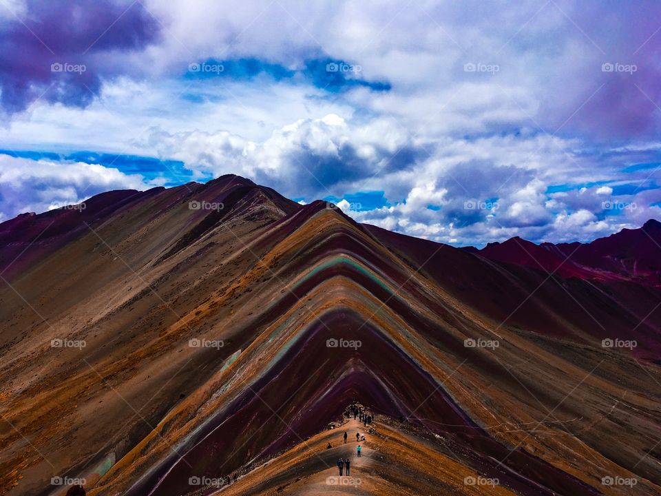 Beautiful, vibrant, rainbow mountain located in Peru!😍